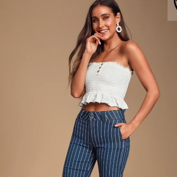 Free people white tube crop top (L) - Picture 1 of 6